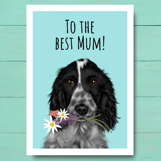 Blue Roan Cocker Spaniel Best Mum Card