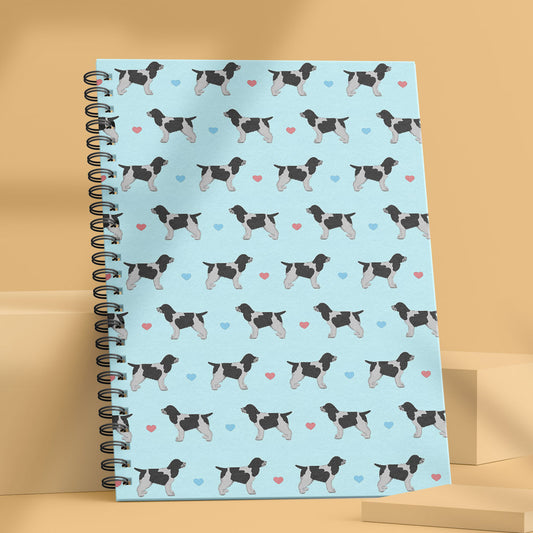 Blue Roan Cocker Spaniels and Hearts Patterned Notebook