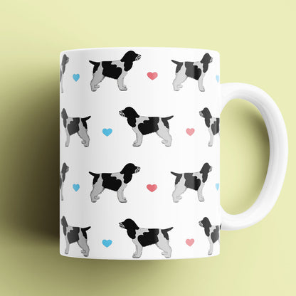 Blue Roan Cocker Spaniel and Hearts Patterned Mug
