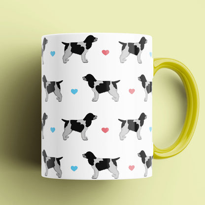 Blue Roan Cocker Spaniel and Hearts Patterned Mug