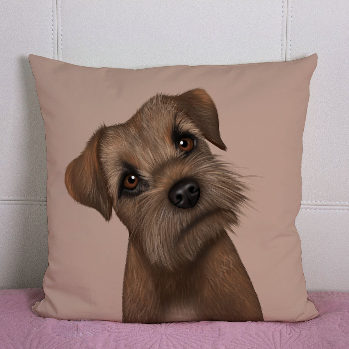 Border Terrier Portrait Cushion