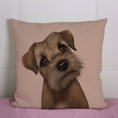 Border Terrier Portrait Cushion