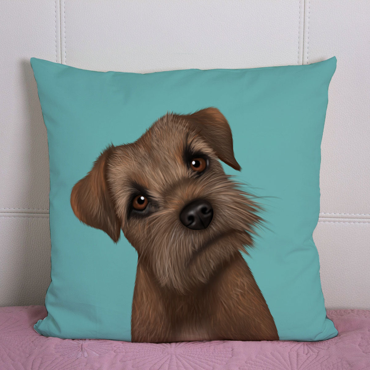 Border Terrier Portrait Cushion