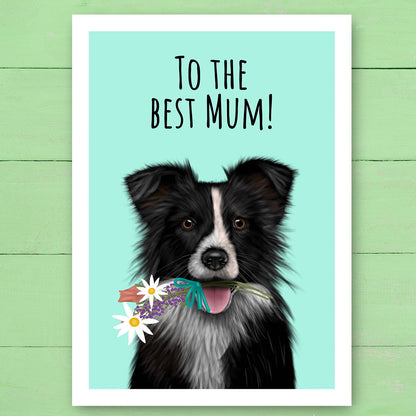 Border Collie Best Mum Card