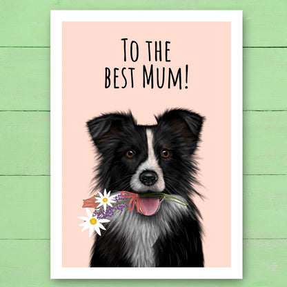 Border Collie Best Mum Card