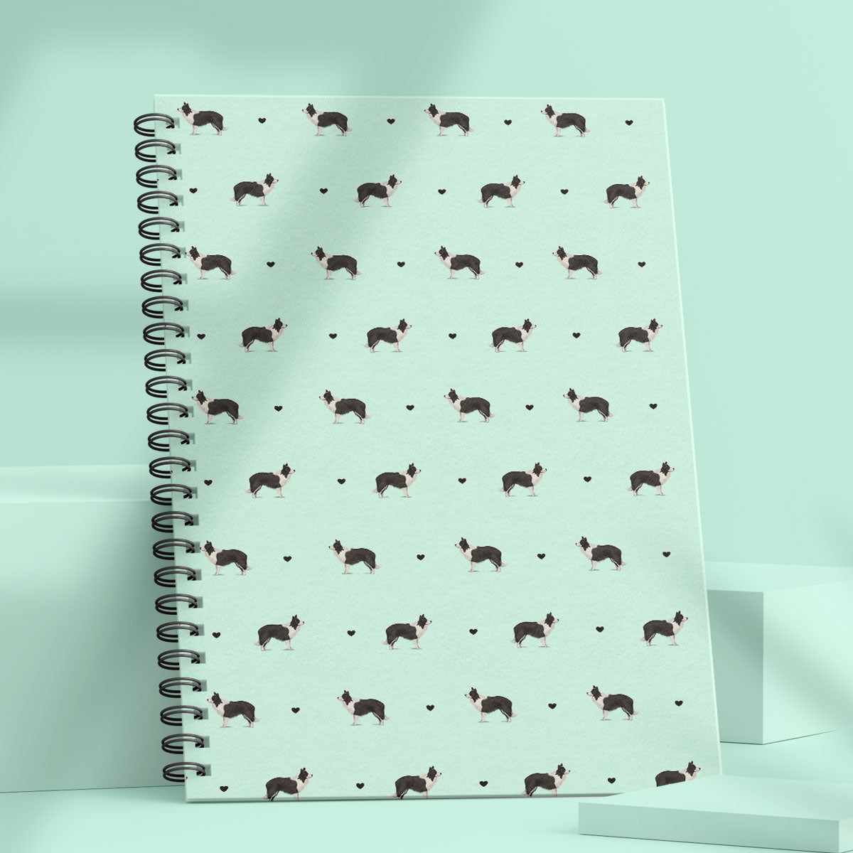 Border Collies and Hearts Notebook