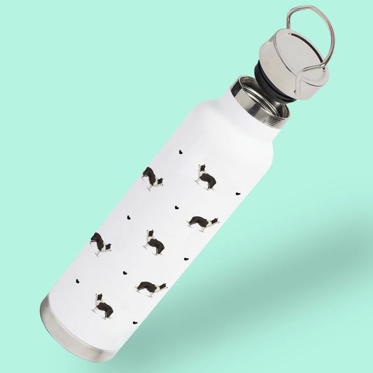 Border Collies and Hearts Water Bottle