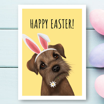 Border Terrier Happy Easter Card