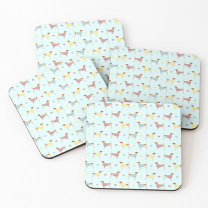 Border Terriers and Hearts Drinks Coaster