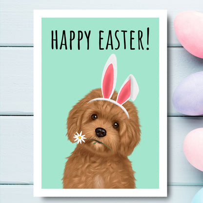 Cavapoo Happy Easter Card