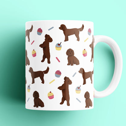 Chocolate Cockapoos and Cupcakes Patterned Mug