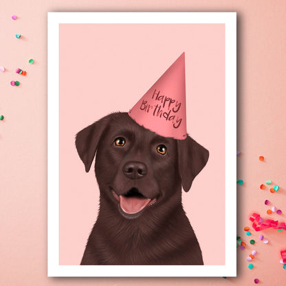 Chocolate Labrador Birthday Card