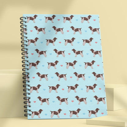 Chocolate Roan Cocker Spaniels and Hearts Patterned Notebook