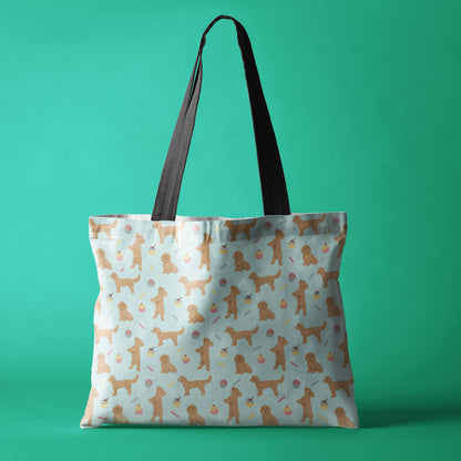 Cockapoos and Cupcakes Pattern Canvas Tote Bag