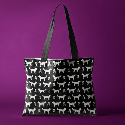 Cockapoos and Skulls Halloween Edition Canvas Tote Bag