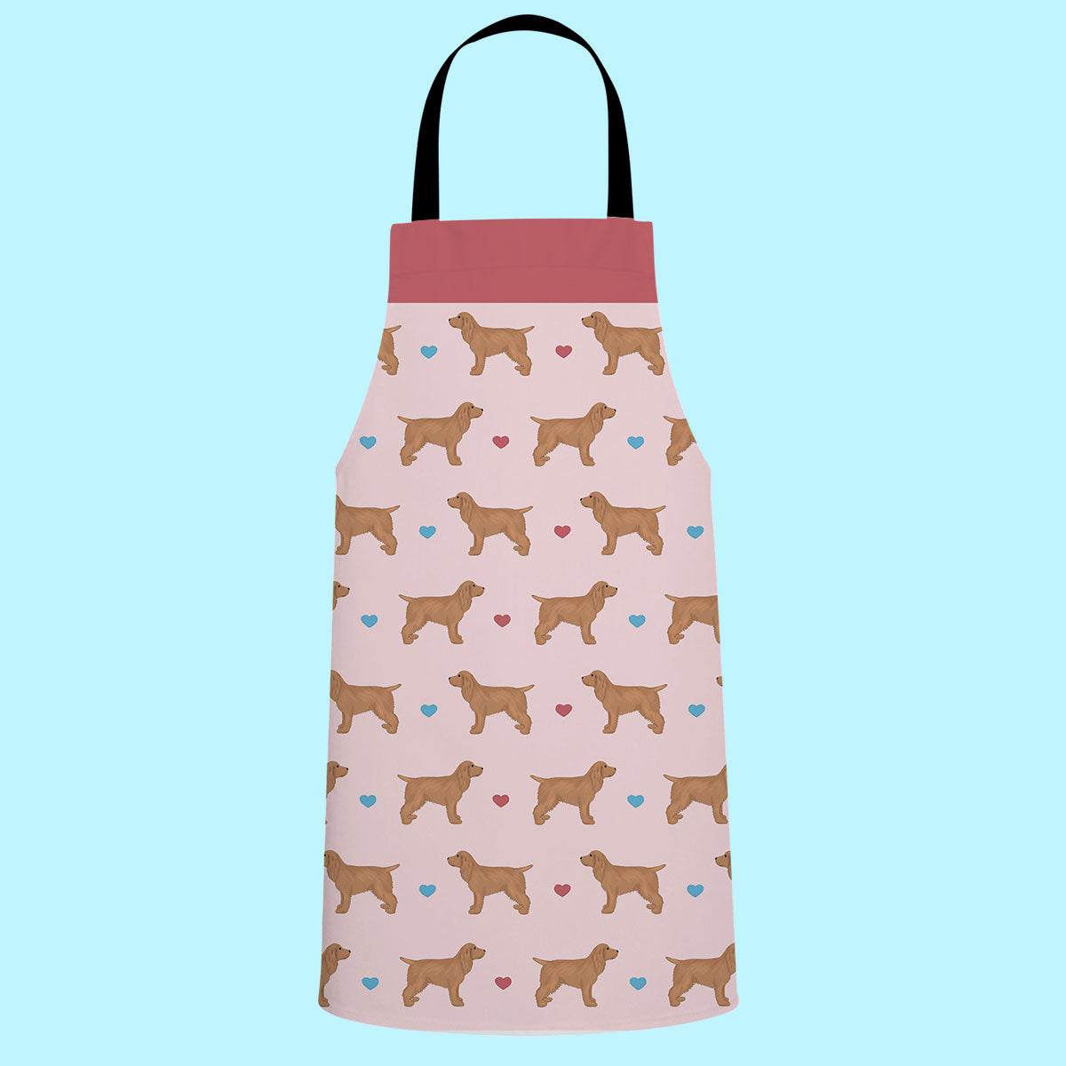 Golden Cocker Spaniels and Hearts Apron