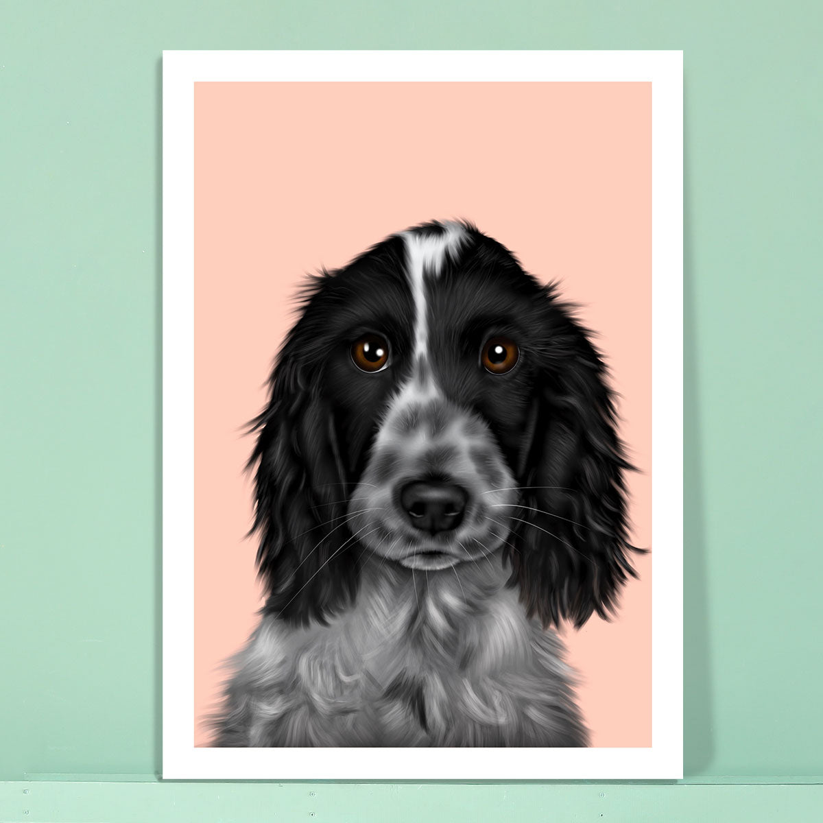 Blue Roan Cocker Spaniel Card