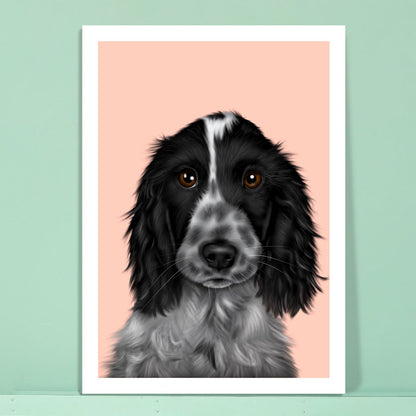 Blue Roan Cocker Spaniel Card