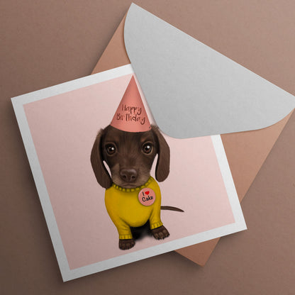 Dachshund Puppy Birthday Card