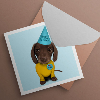 Dachshund Puppy Birthday Card
