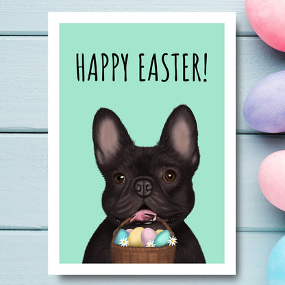 French Bulldog Happy Easter Card