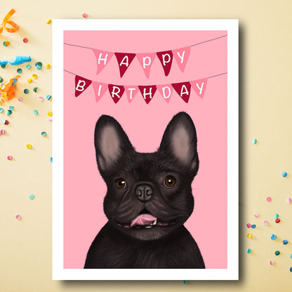 French Bulldog Birthday Card