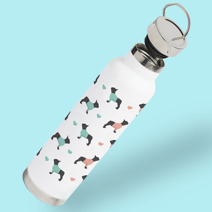 French Bulldogs and Hearts Water Bottle