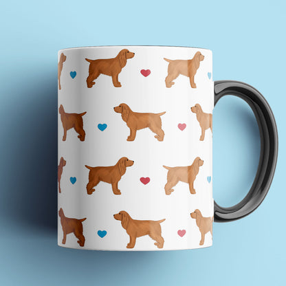 Golden Cocker Spaniels and Hearts Patterned Mug