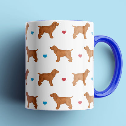 Golden Cocker Spaniels and Hearts Patterned Mug