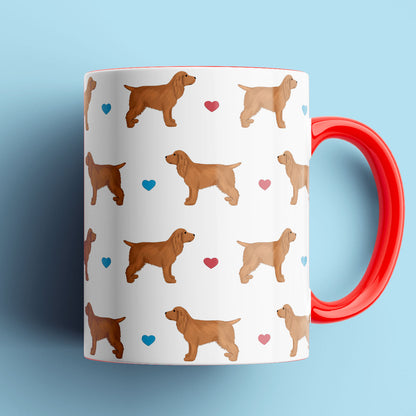 Golden Cocker Spaniels and Hearts Patterned Mug