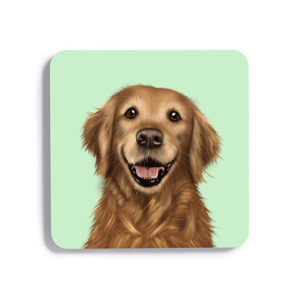 Golden Retriever Drinks Coaster