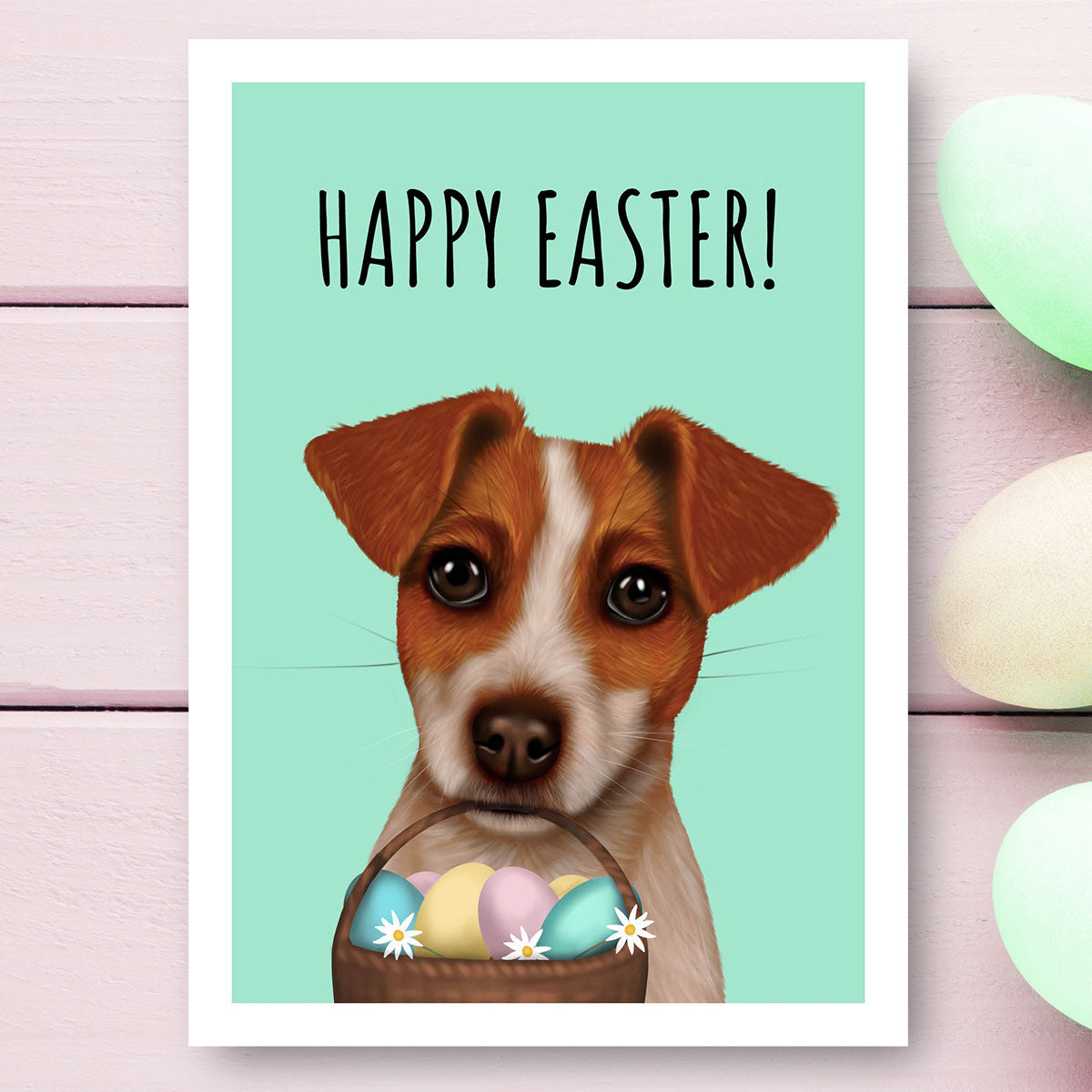 Jack-Russell-Happy Easter Card