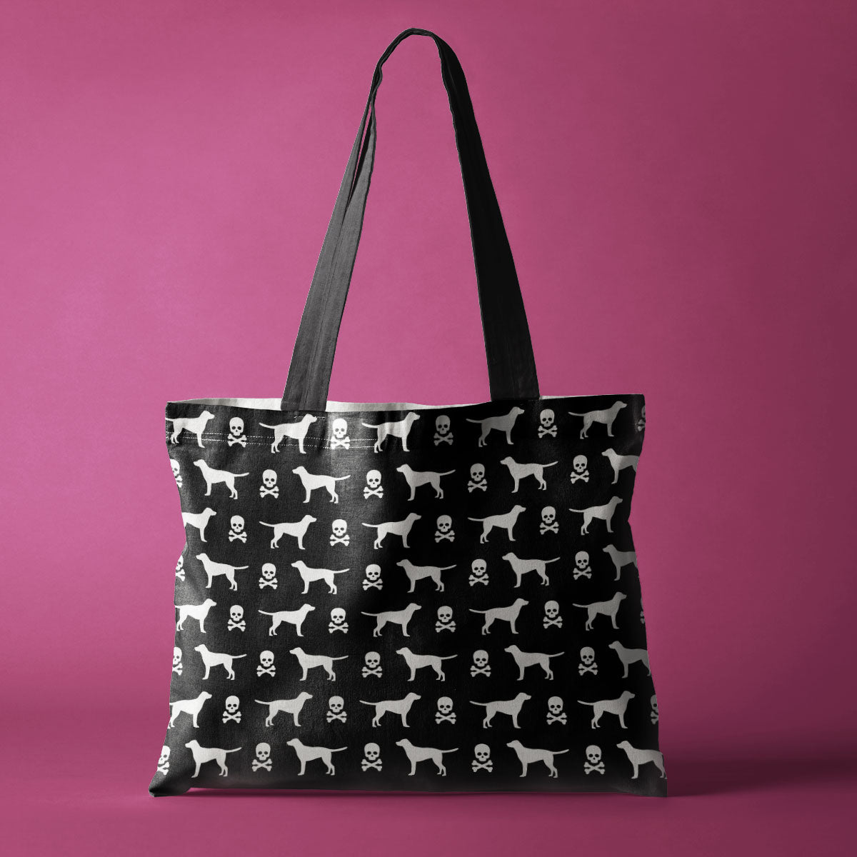 Labradors and Skulls Halloween Edition Canvas Tote Bag