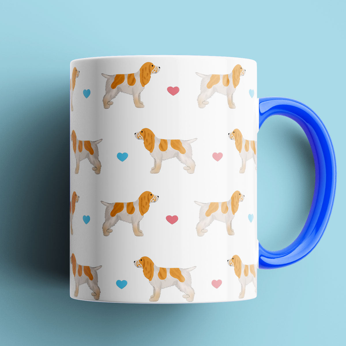 Lemon Roan Cocker Spaniel and Hearts Patterned Mug