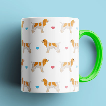 Lemon Roan Cocker Spaniel and Hearts Patterned Mug