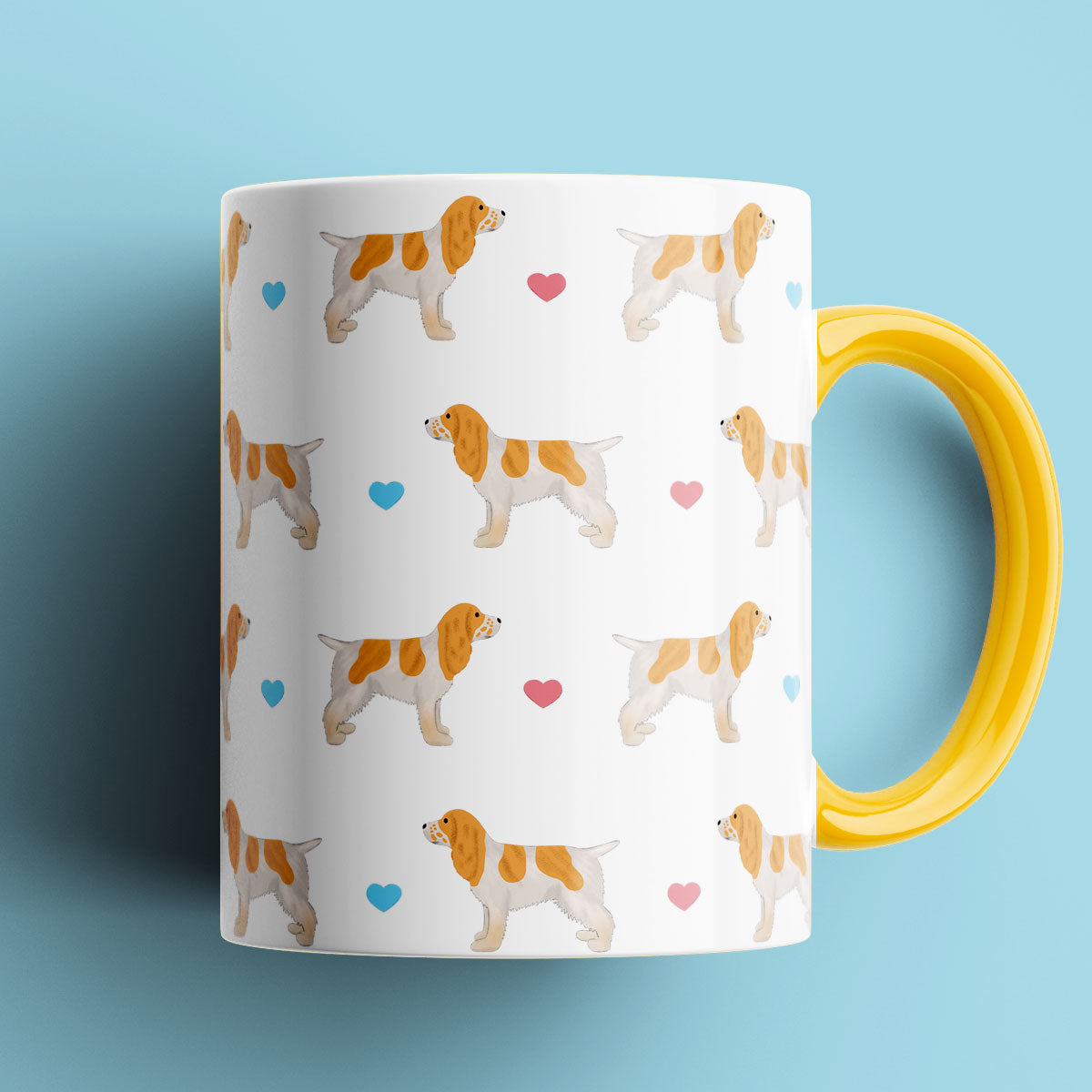 Lemon Roan Cocker Spaniel and Hearts Patterned Mug