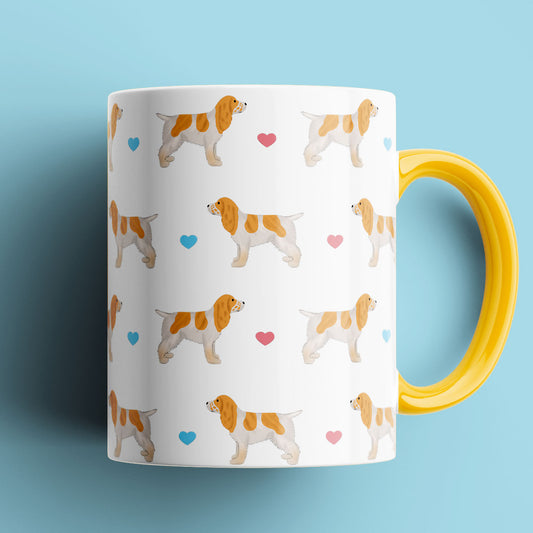 Lemon Roan Cocker Spaniel and Hearts Patterned Mug