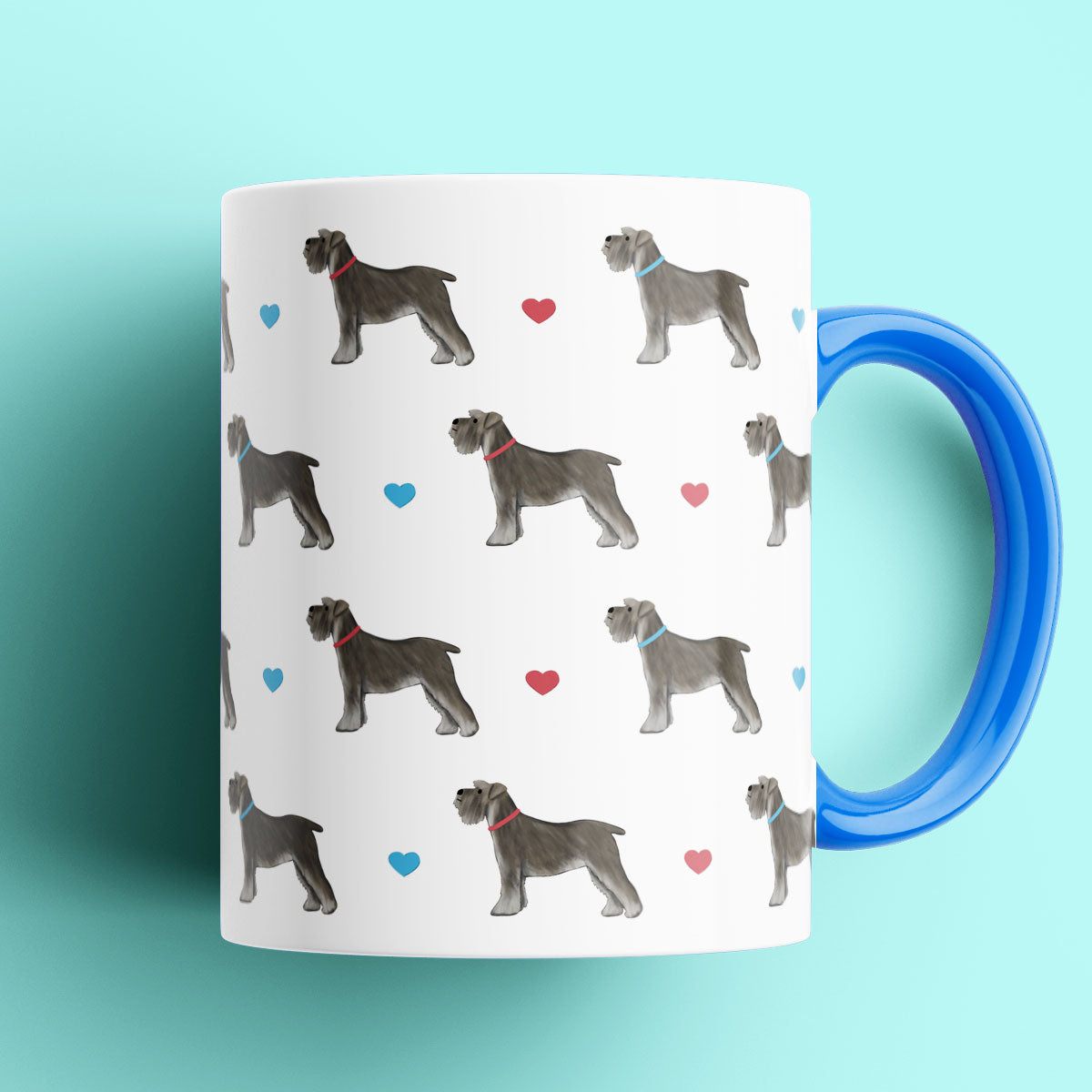 Miniature Schnauzers and Hearts Patterned Mug