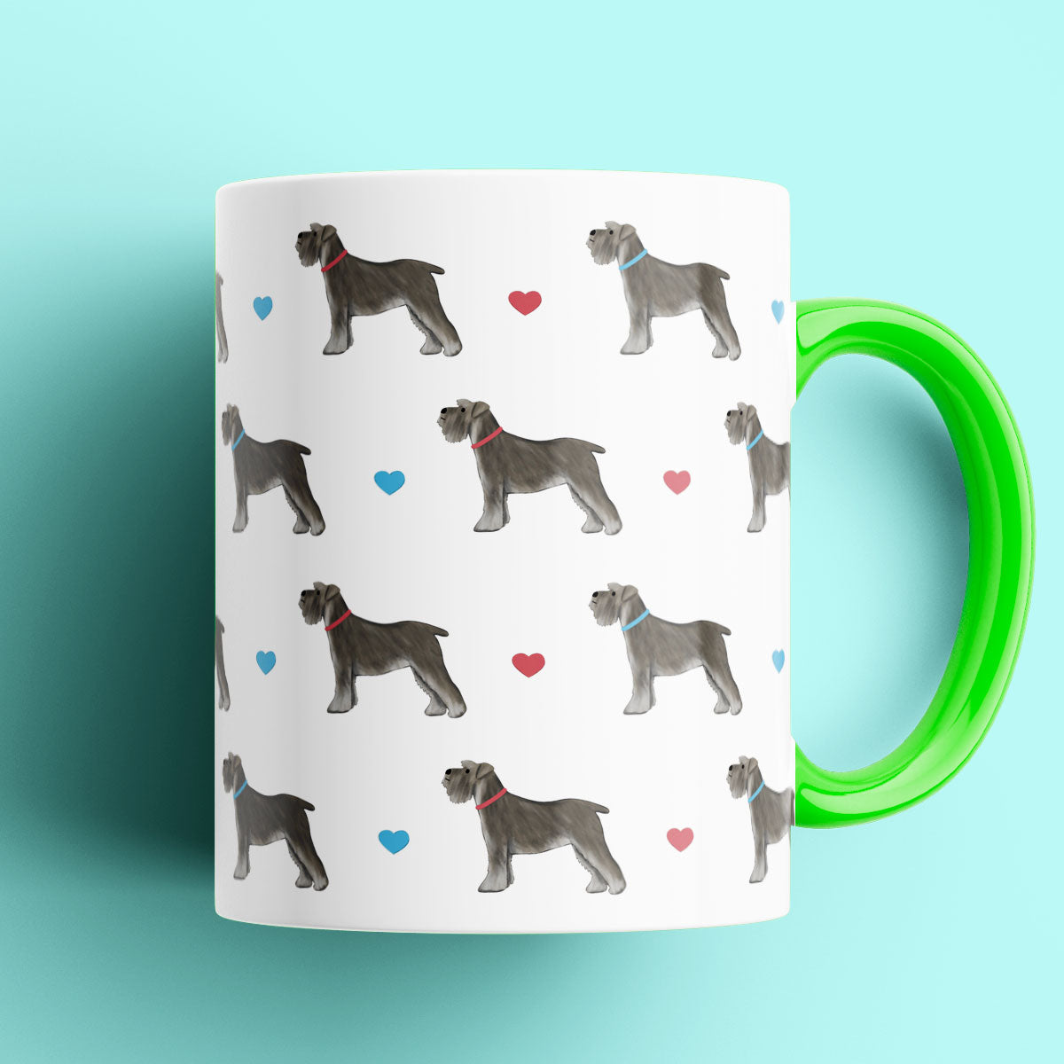 Miniature Schnauzers and Hearts Patterned Mug