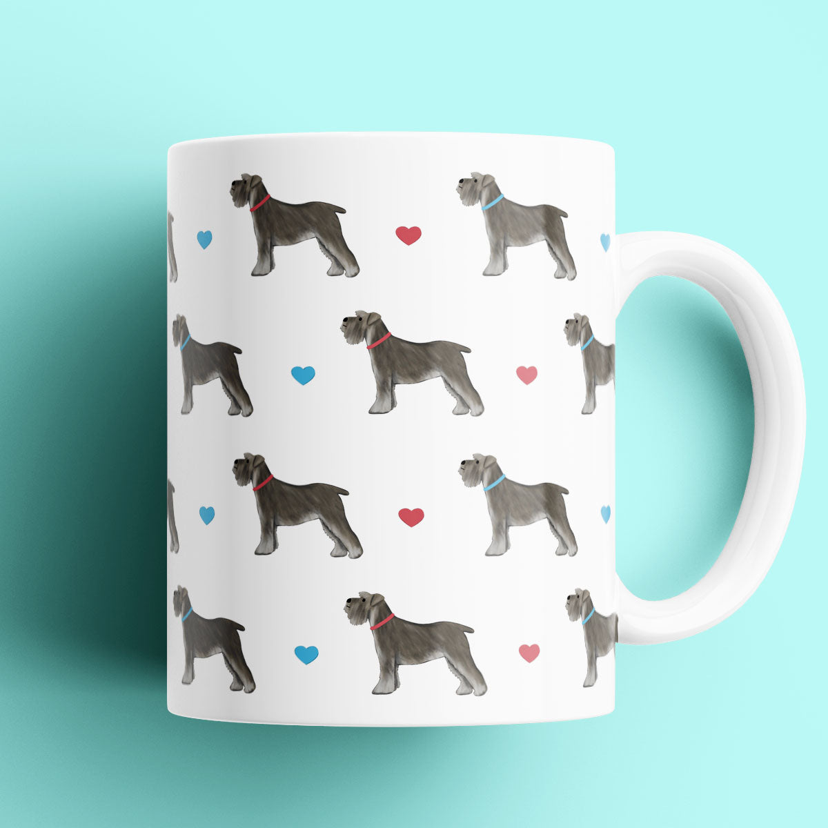 Miniature Schnauzers and Hearts Patterned Mug