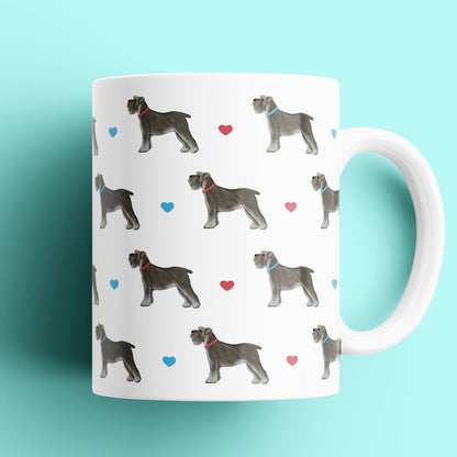 Miniature Schnauzers and Hearts Patterned Mug