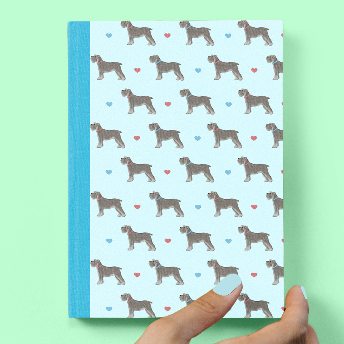 Miniature Schnauzers and Hearts Hardcover Journal