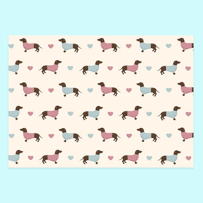 Dachshunds Hearts Notecard Set