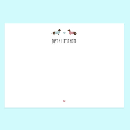 Dachshunds Hearts Notecard Set