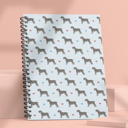Miniature Schnauzer and Hearts Notebook