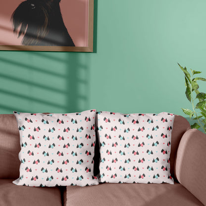 Scottish Terriers and Hearts Cushion