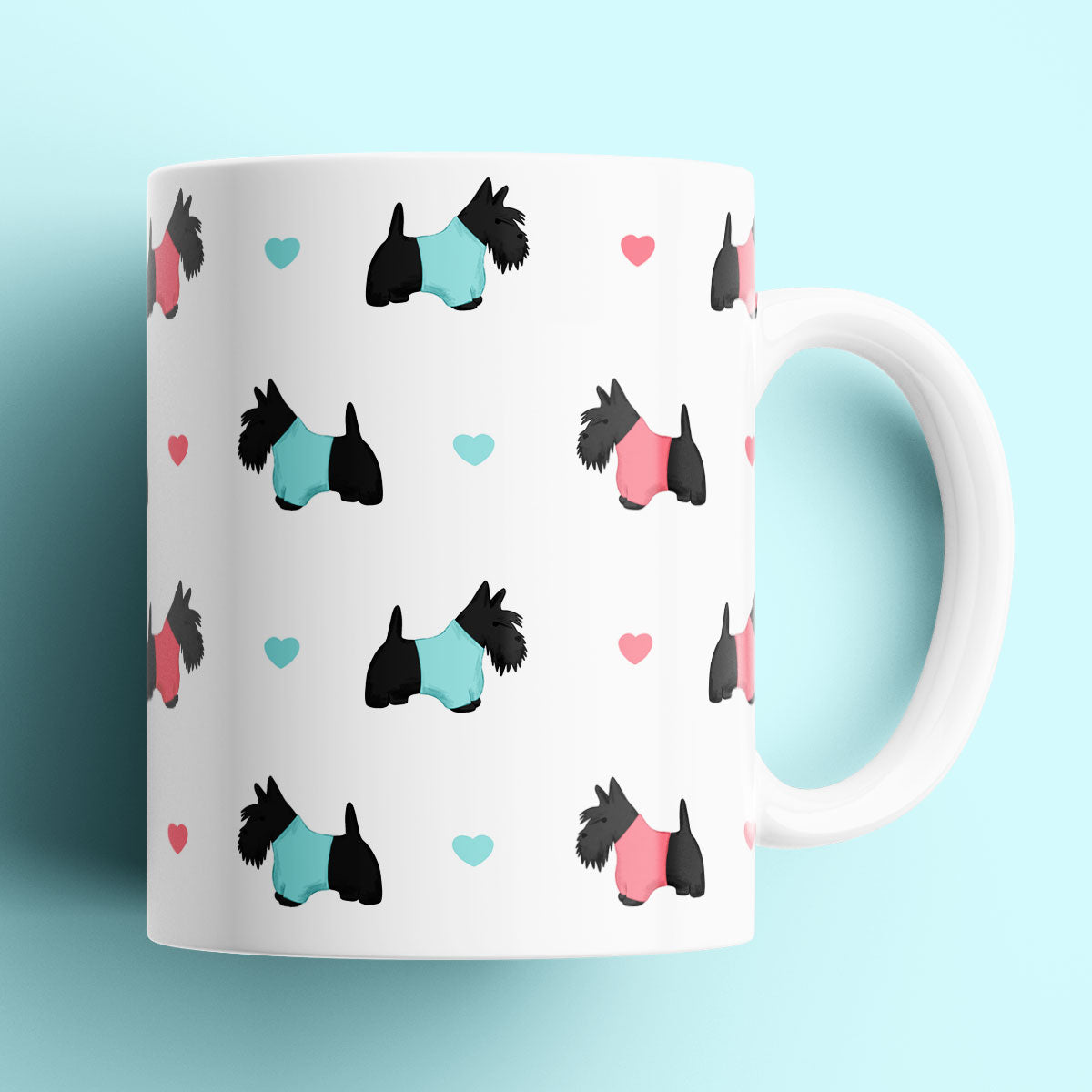 Scottie Dogs and Hearts Mug