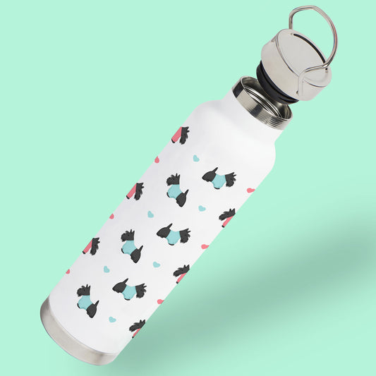 Scottish Terriers and Hearts Water Bottle