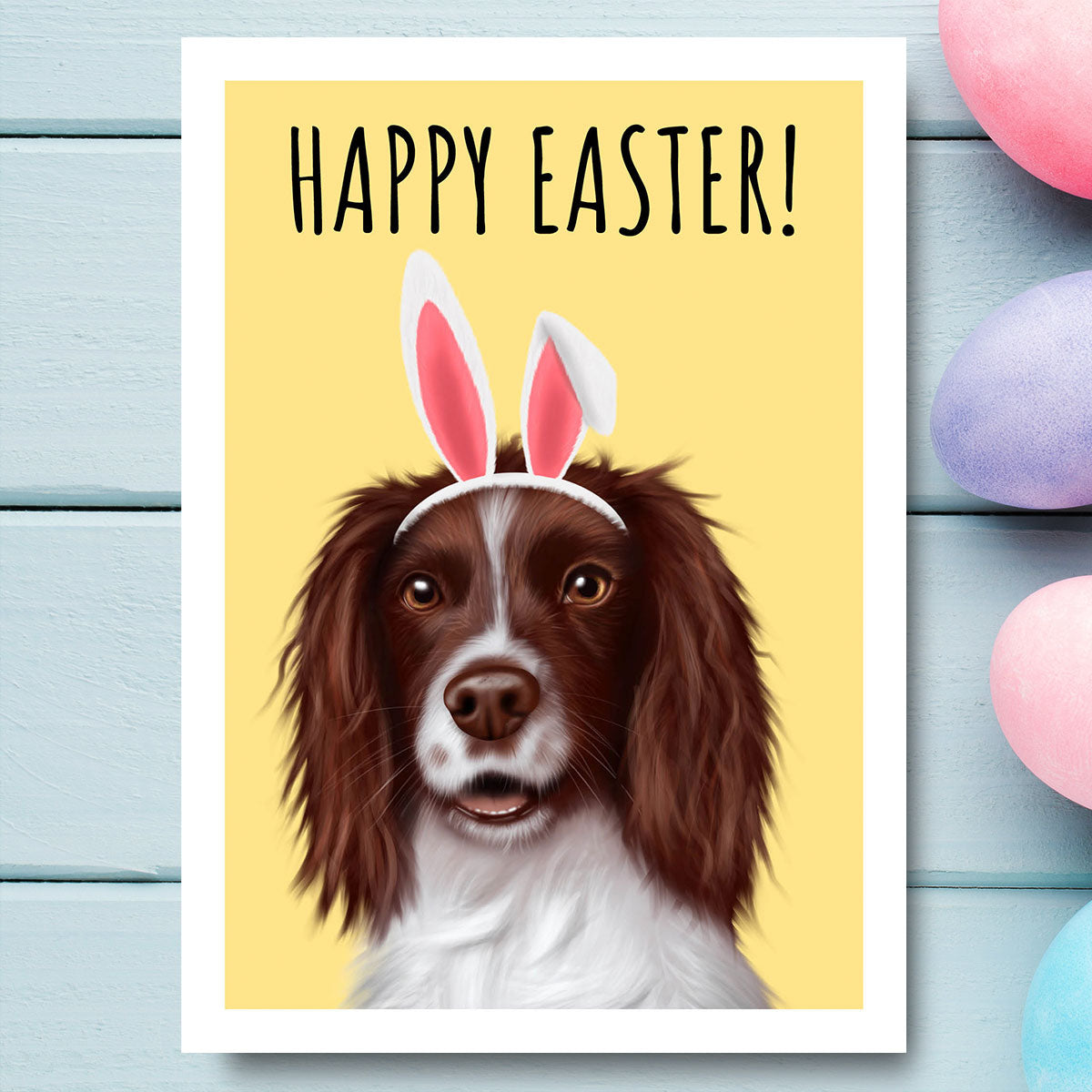 Springer Spaniel Happy Easter Card