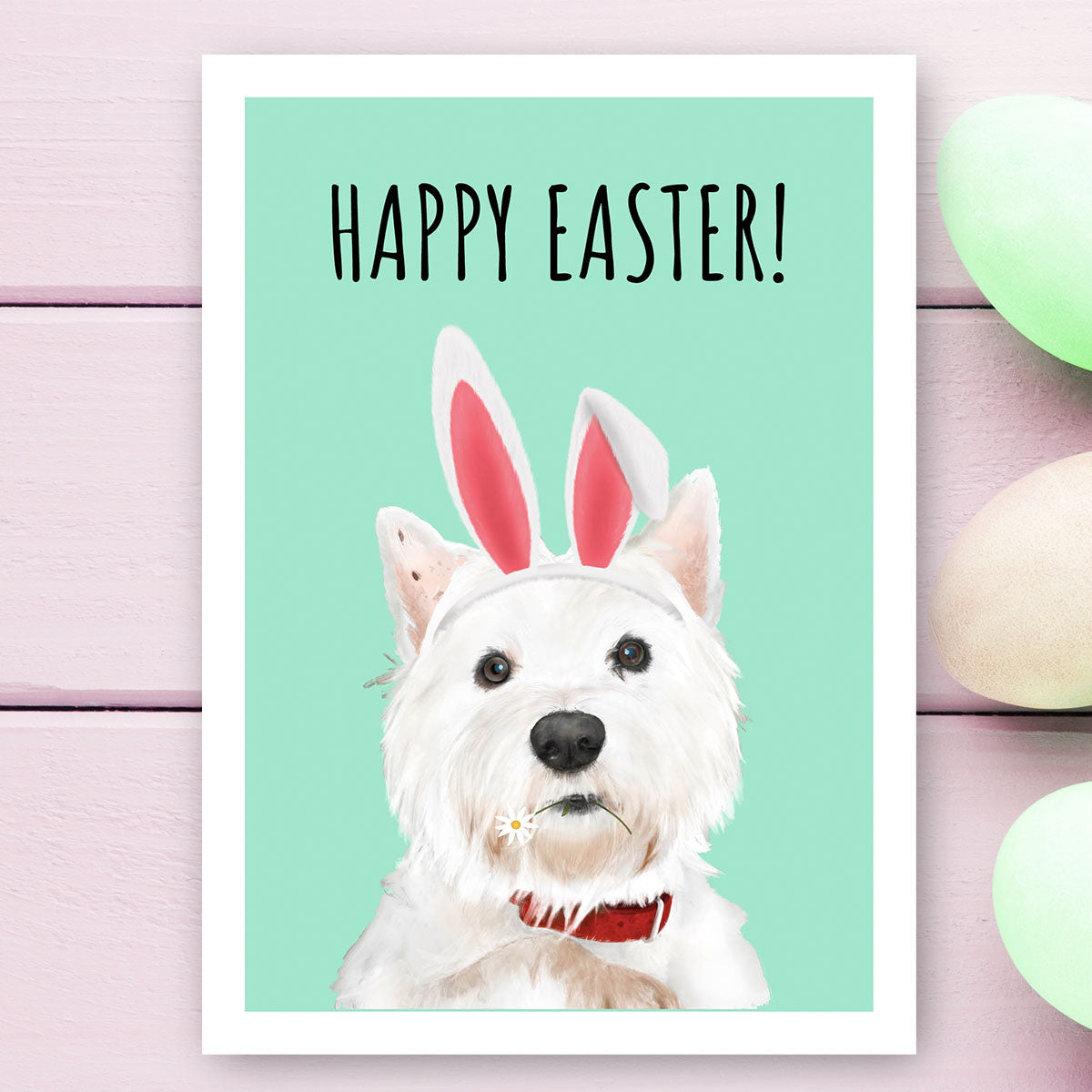 West Highland Terrier Happy Easter Card